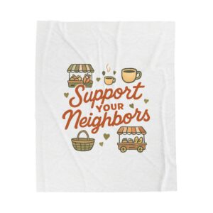 support your neighbors blanket | community market coffee design